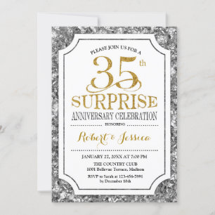 Überraschung 35. Hochzeitstag - Silver Gold Einladung