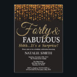 Überraschung 40. Geburtstag 40 und fabelhaftes Gol Einladung<br><div class="desc">Überraschung 40. Geburtstag Einladung. 40 und fabelhaft. Schwarz und Gold. Gold Glitzer. Erwachsene Geburtstagsparty. Für Männer oder Frauen. Für weitere Anpassungen klicken Sie bitte auf die Schaltfläche "Anpassen" und verwenden Sie unser Designwerkzeug,  um diese Vorlage zu ändern.</div>