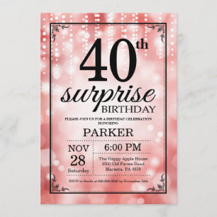 Überraschung 40. Geburtstag Einladung Roter Glitze