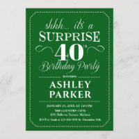 Überraschung 40. Geburtstag Party - Grün weiß
