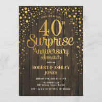 Überraschung 40. Hochzeitstag - Holz & Gold