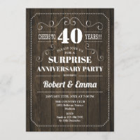 Überraschung 40-jähriges Party - Rustikales Holz
