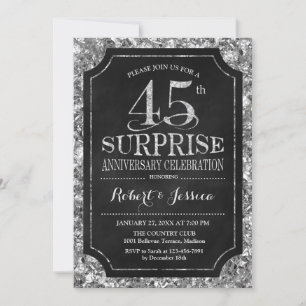 Überraschung 45. Hochzeitstag - Silber Gold Einladung