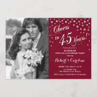 Überraschung 45 Jahre Jubiläum mit Foto Silver Red