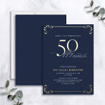 Überraschung 50 & Fabulous Blue & Gold Geburtstag Folieneinladung<br><div class="desc">Es ist dein besonderer Geburtstag, und es ist an der Zeit zu feiern! Will du, den besten Bash in der Stadt zu werfen? Vergewissern Sie sich, dass es mit dem höchsten Stil beginnt mit dieser Überraschung 50 & Fabulous Blue & Gold Birthday Foil Einladung. Es wird sicher sein, den Ton...</div>