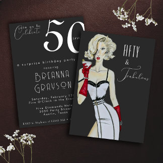 Überraschung 50. Geburtstag 50 und fabelhaftes But Einladung