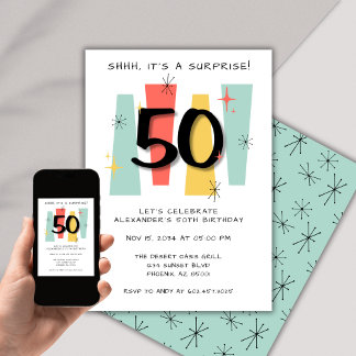 Überraschung 50. Geburtstag Retro Mittelalter Jahr Einladung