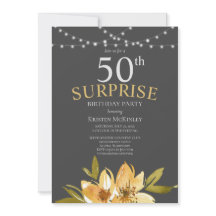 Überraschung 50. Geburtstagsparty der gelben Blume