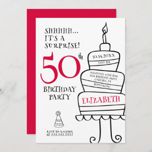 Überraschung 50. Geburtstagsparty Einladung