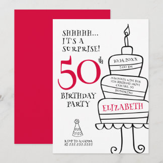 Überraschung 50. Geburtstagsparty Einladung