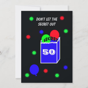 Überraschung 50. Geburtstagsparty Einladung SECRET