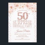 Überraschung 50. Geburtstagsparty - Gold aus weiße Einladung<br><div class="desc">Überraschung 50. Geburtstagsparty Einladung Elegantes Design in Imitate Glitzer Rose Gold und Weiß.</div>