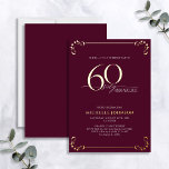 Überraschung 60 & Fabulous Burgundy & Gold Geburts Folieneinladung<br><div class="desc">Es ist dein besonderer Geburtstag, und es ist an der Zeit zu feiern! Will du, den besten Bash in der Stadt zu werfen? Vergewissern Sie sich, dass es mit dem höchsten Stil beginnt mit dieser Überraschung 60 & Fabulous Burgundy & Gold Birthday Foil Einladung. Es wird sicher sein, den Ton...</div>