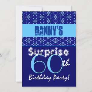 ÜBERRASCHUNG 60. Geburtstag Blauer Sterne T532 Einladung