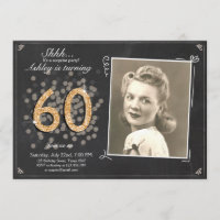 Überraschung 60 Geburtstag Einladung Chalkboard Ru