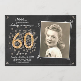 Überraschung 60 Geburtstag Einladung Chalkboard Ru