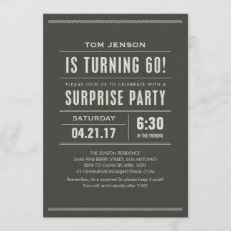 Überraschung 60. Geburtstag Einladungen