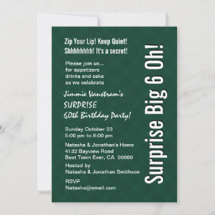 ÜBERRASCHUNG 60. Geburtstag Modern Forest Green F0 Einladung