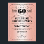 Überraschung 60. Geburtstag - Rose Gold Black Einladung<br><div class="desc">Überraschung 60. Geburtstag Einladung. Retro-Design in Imitaten Rose Gold und Schwarz. Feiert bis 60 Jahre! Kann auch in jedes Jahr personalisiert werden.</div>