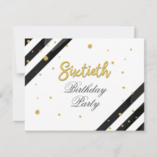 Überraschung 60. Geburtstag Script Gold Geometric Einladung