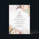 Überraschung 60. Geburtstagsparty Pastel Floral Sc Einladung<br><div class="desc">Überraschung 60. Geburtstag Party Pastel Floral Script Einladung, dass Sie leicht mit Ihrem Namen und spezifischen Party Details anpassen können. Vollständig für andere besondere Veranstaltungen und Feiern, wenn Sie auf den Button "Anpassen Sie diese" klicken, der unter dem Button "Personalisieren" verschachtelt ist. Die pastellfarbenen und grünen Blume und die Aquarellfarben...</div>