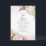 Überraschung 60. Geburtstagsparty Pastel Floral Sc Einladung<br><div class="desc">Überraschung 60. Geburtstag Party Pastel Floral Script Einladung, dass Sie leicht mit Ihrem Namen und spezifischen Party Details anpassen können. Vollständig für andere besondere Veranstaltungen und Feiern, wenn Sie auf den Button "Anpassen Sie diese" klicken, der unter dem Button "Personalisieren" verschachtelt ist. Die pastellfarbenen und grünen Blume und die Aquarellfarben...</div>