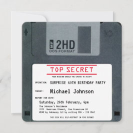 Überraschung 60. Geburtstagsparty Top Secret 80er Einladung