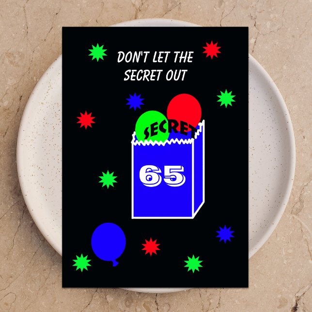 Überraschung 65. Geburtstagsparty Einladung SECRET (Von Creator hochgeladen)