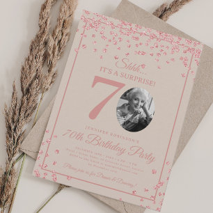 Überraschung 70. Geburtstag Rose Gold Konfetti Bei Einladung