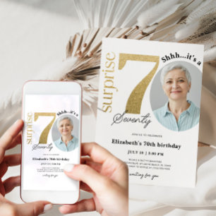 Überraschung 70. Goldener Geburtstag Einladung mit