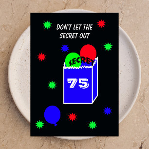 Überraschung 75. Geburtstagsparty Einladung SECRET
