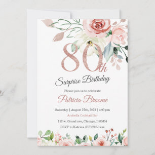 Überraschung 80. Geburtstag für Frauen Einladung