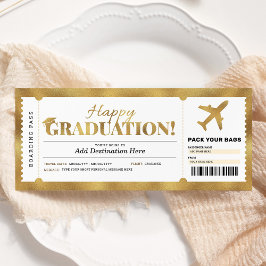 Überraschung Abschluss Boarding Pass Gold Geschenk Einladung