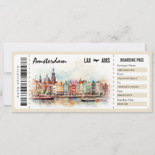 Überraschung Amsterdam Boarding Pass Geschenkgutsc Einladung