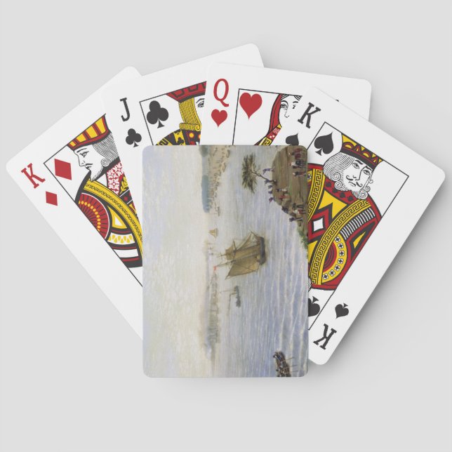 Überraschung an der Frontlinie der Armee bei Spielkarten (Rückseite)