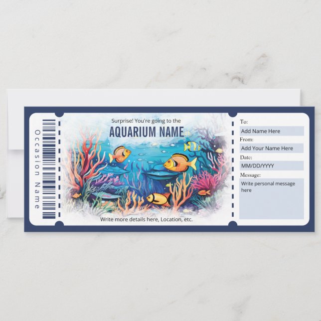 Überraschung Aquarium Geschenkgutschein Einladung (Vorderseite)
