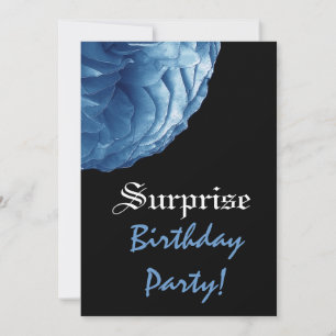 ÜBERRASCHUNG Birthday Bright Blue Rose Individuell Einladung