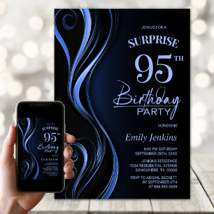 Überraschung Black Blue 95. Geburtstagsparty Einladung