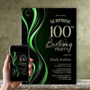 Überraschung Black Green 100. Geburtstagsparty Einladung