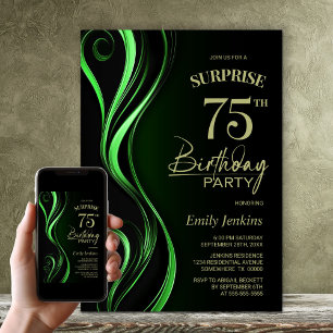 Überraschung Black Green 75. Geburtstagsparty Einladung
