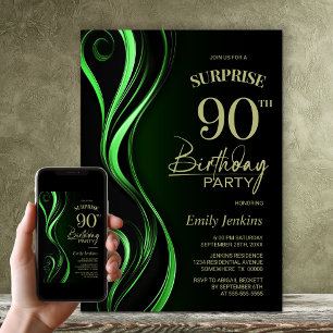 Überraschung Black Green 90. Geburtstagsparty Einladung