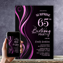 Überraschung Black Pink 65. Geburtstagsparty Einladung