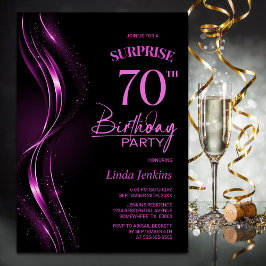 Überraschung Black Pink 70. Geburtstagsparty Einladung