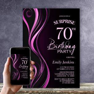 Überraschung Black Pink 70. Geburtstagsparty Einladung