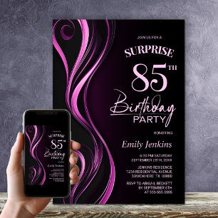 Überraschung Black Pink 85. Geburtstagsparty Einladung