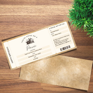 Überraschung Bordkarte Picknick Geburtstagsgutsche Einladung