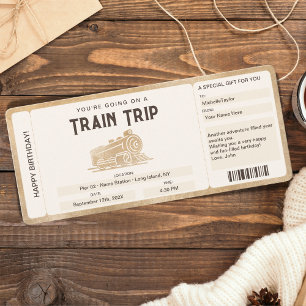 Überraschung Bordkarte Ticket Zug Reise Einladung