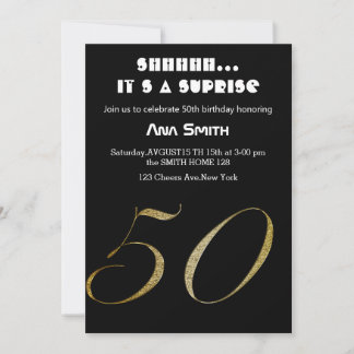 ÜBERRASCHUNG DER ELEGANTEN SCHWARZGOLD-EINLADUNG EINLADUNG