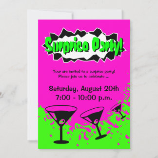 Überraschung Einladungen zum Geburtstag| Neonfarbe