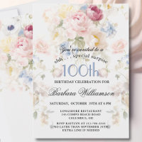 ÜBERRASCHUNG Elegante bemalte Blumen zum 100. Gebu